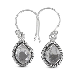 925 Silver Herkimer Quartz Earrings