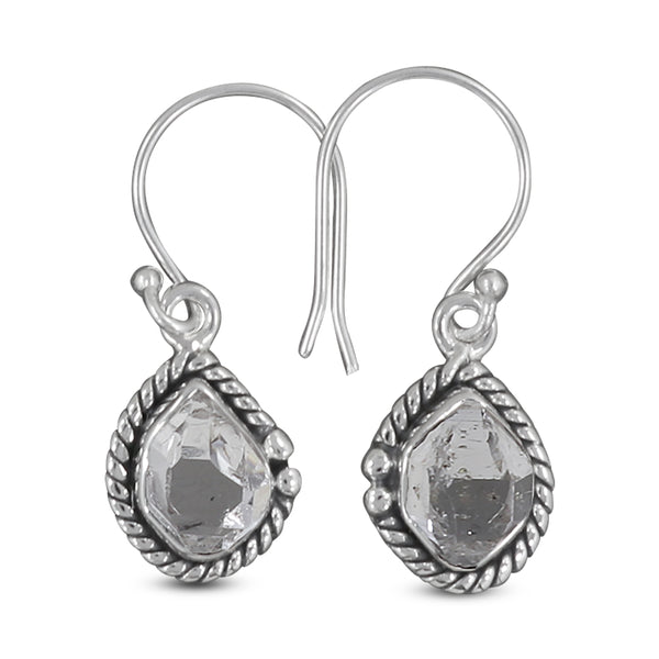 925 Silver Herkimer Quartz Earrings