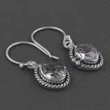 Sterling Silver Herkimer Diamond Designer Dangle Earrings