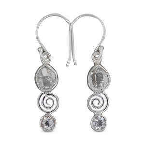 925 Silver Herkimer Quartz Earrings