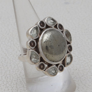 Golden Pyrite Sterling Silver Rings