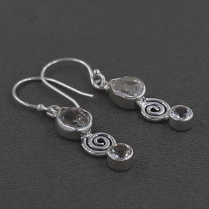 925 Silver Herkimer Quartz Earrings