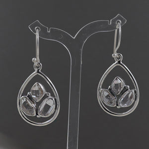 925 Silver Herkimer Quartz Earring