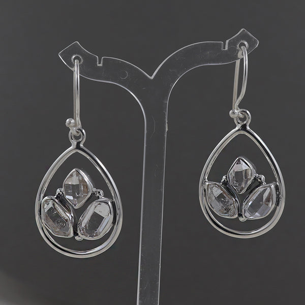 925 Silver Herkimer Quartz Earrings