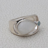 Rainbow Moonstone Silver Ring