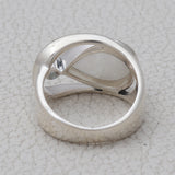 Rainbow Moonstone Silver Ring