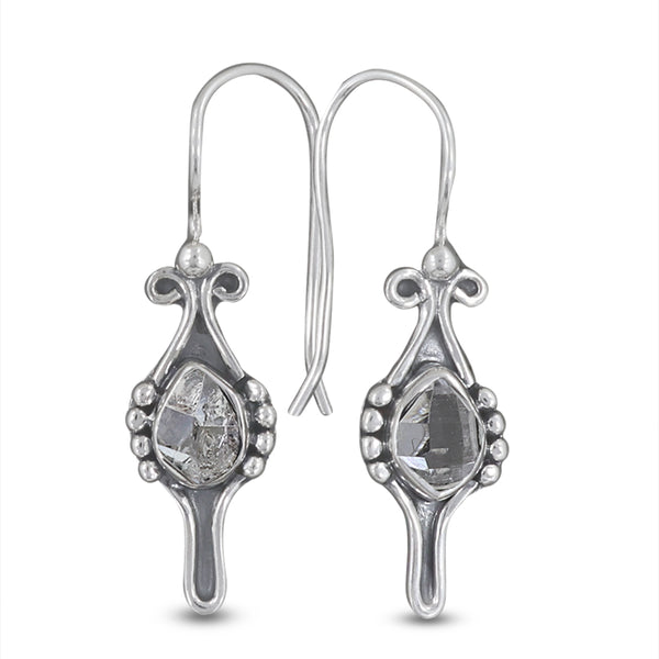 925 Silver Herkimer Quartz Earrings
