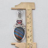 925 Sterling Silver Rainbow Calsilica Pendants