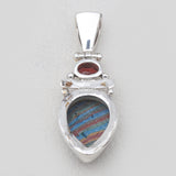 925 Sterling Silver Rainbow Calsilica Pendants