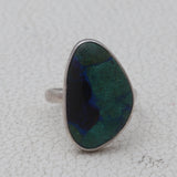 925 Sterling Silver Azurite Malachite Ring