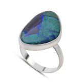 925 Sterling Silver Azurite Malachite Ring