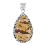 Peanut Wood Jasper Pendant 925 Sterling Silver