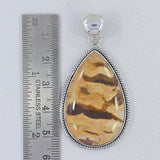 925 Silver Peanut Wood Jasper Pendant