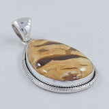 925 Silver Peanut Wood Jasper Pendant