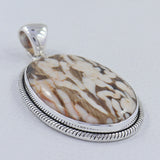 Peanut Wood Jasper Pendant 925 Sterling Silver