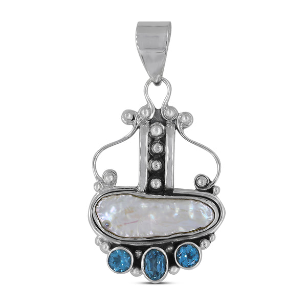 925 Sterling Silver Natural Pearl Pendant