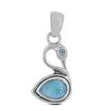 Larimar & Blue Topaz Silver Pendant