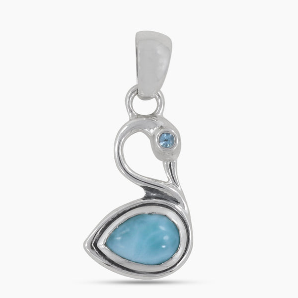 925 Silver Larimar & Blue Topaz Pendant