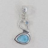 Larimar & Blue Topaz Silver Pendant