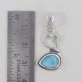 Larimar & Blue Topaz Silver Pendant