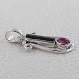 925 Silver Tourmaline Pencil Pendant