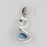 925 Silver Larimar & Blue Topaz Pendant