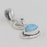 925 Silver Larimar & Blue Topaz Pendant