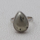 Golden Pyrite Sterling Silver Ring