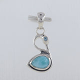 925 Silver Larimar & Blue Topaz Pendant