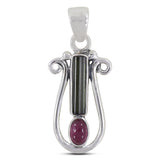 925 Silver Tourmaline Pencil Pendant