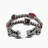 Natural Peridot Silver Rings