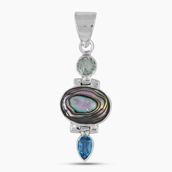 925 Sterling Silver Abalone Shell Pendant