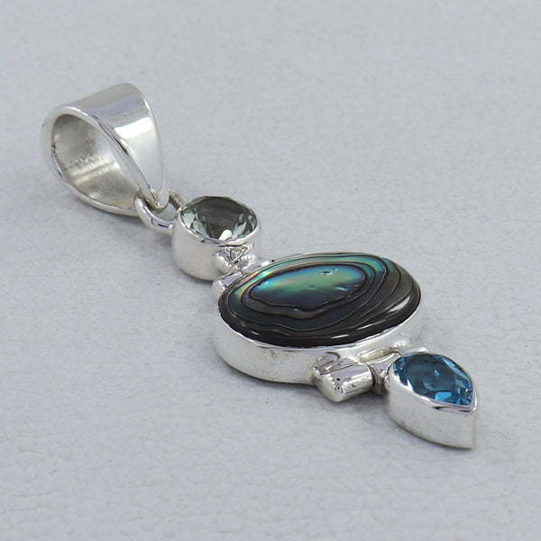 925 Sterling Silver Abalone Shell Pendant