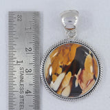 925 Silver Peanut Wood Jasper Pendant