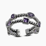 Natural Peridot Silver Rings