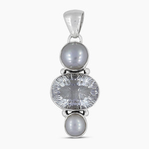 925 Sterling Silver Pearl & Crystal Pendants