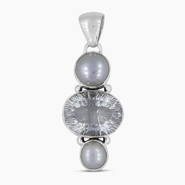 925 Sterling Silver Pearl & Crystal Pendants