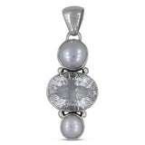 925 Sterling Silver Pearl and Crystal Pendant