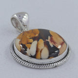 925 Silver Peanut Wood Jasper Pendant