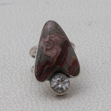 925 Sterling Silver Crazy Lace Agate Ring