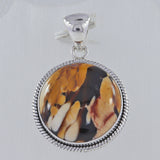 925 Silver Peanut Wood Jasper Pendant