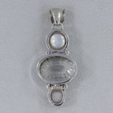 925 Sterling Silver Pearl & Crystal Pendant