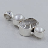 925 Sterling Silver Pearl & Crystal Pendant