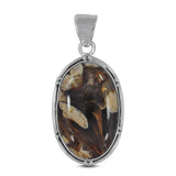 Peanut Wood Jasper 925 Sterling Silver Pendant