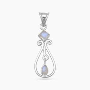 Rainbow Moonstone Silver Pendants