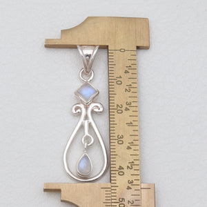 Rainbow Moonstone Silver Pendants