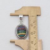 Rainbow Calsilica Silver Pendants