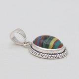 Rainbow Calsilica Silver Pendants