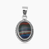Rainbow Calsilica Silver Pendants
