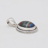 Rainbow Calsilica Silver Pendants